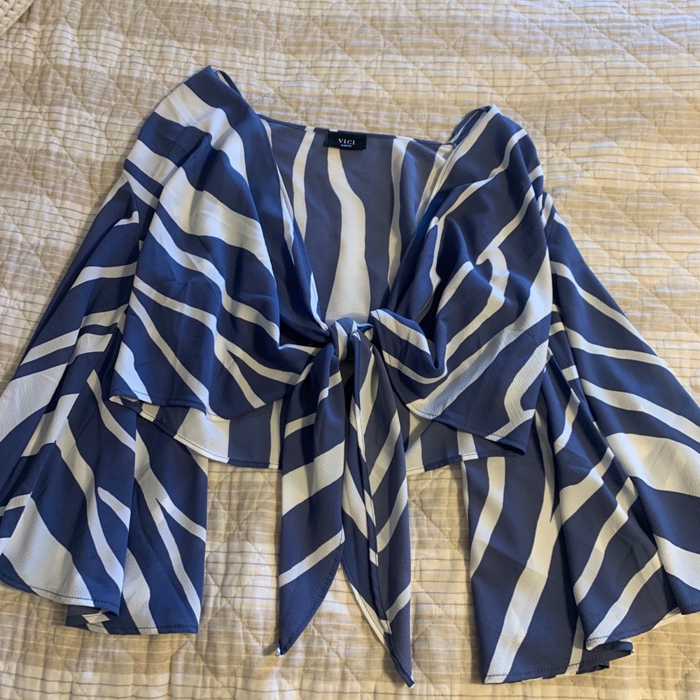 Vici Zebra cropped tie top